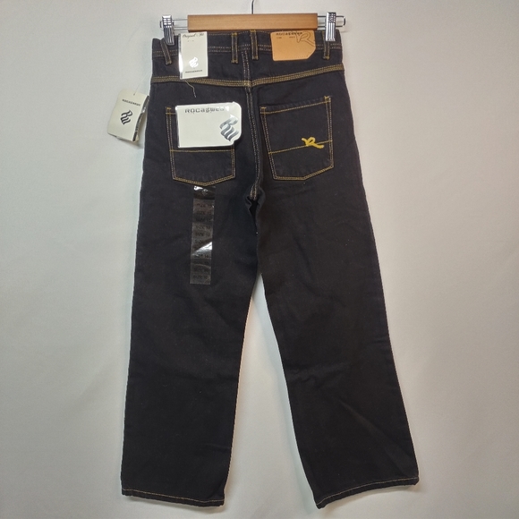 Roca Wear Black Wide Leg Denim Jeans Size 10 NWT - Picture 5 of 11